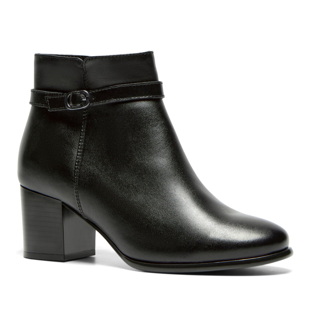 Tursi Black Leather Ankle Boot
