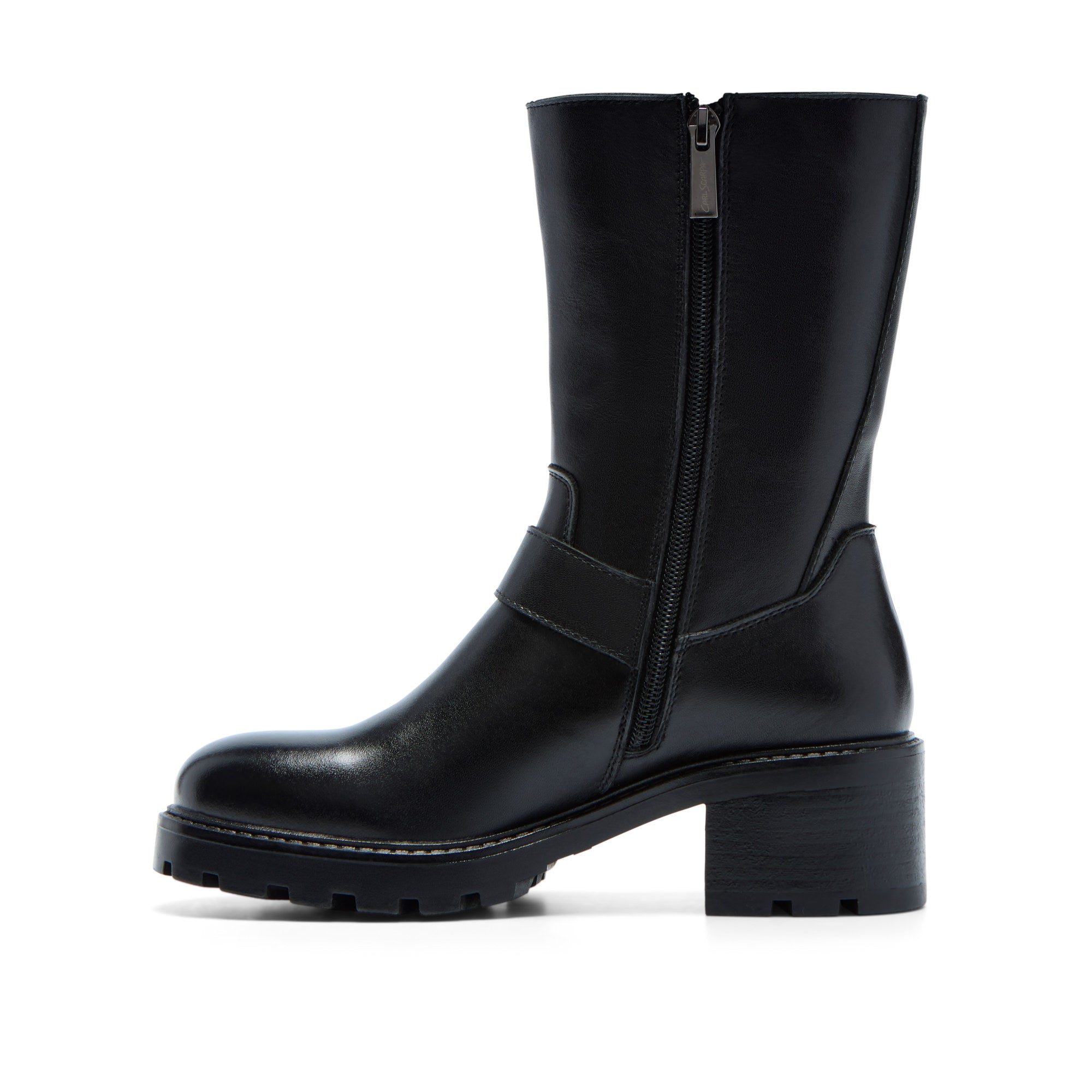 Onetta Black Leather Ankle Boot