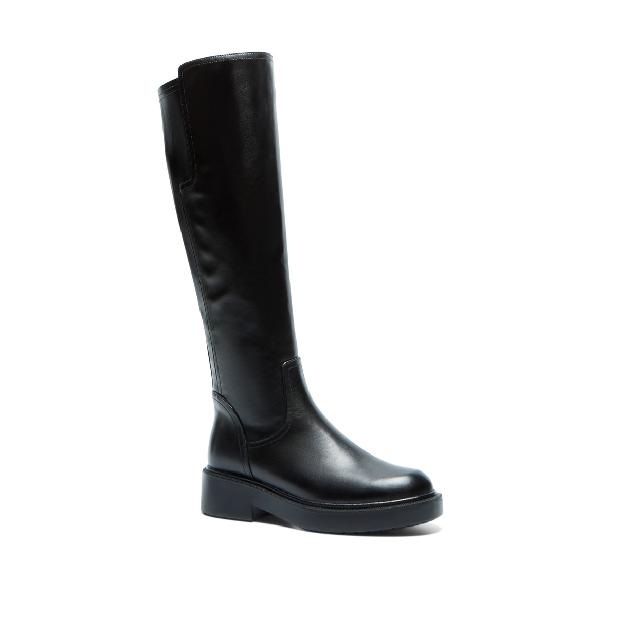 Zolomia Black Leather Knee High Boots