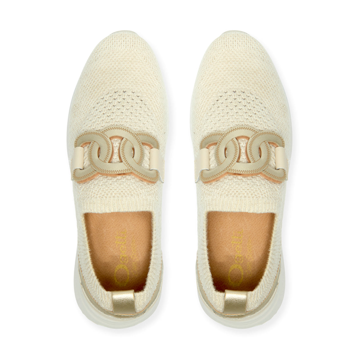 Caliagri Beige Knit Chunky Loafer