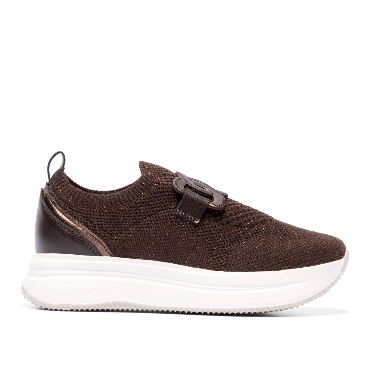 Caliagri Brown Knit Chunky Loafer