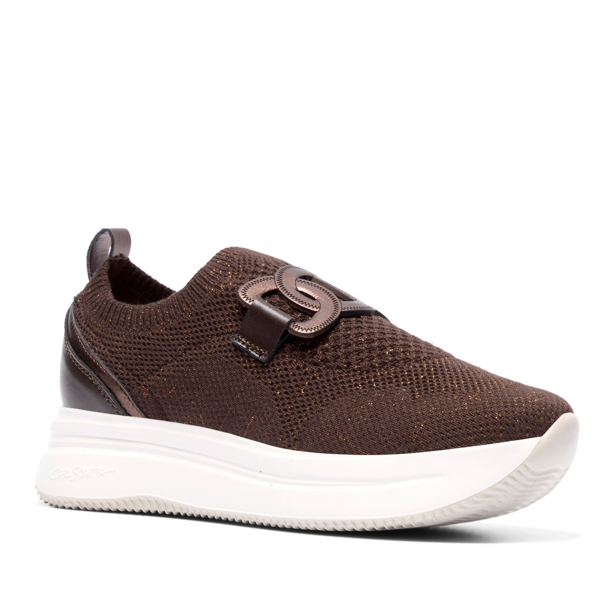 Caliagri Brown Knit Chunky Loafer