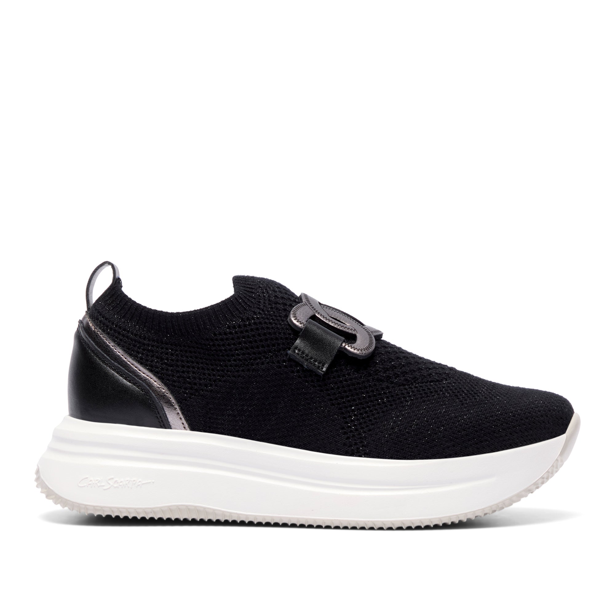Caliagri Black Knit Chunky Loafer