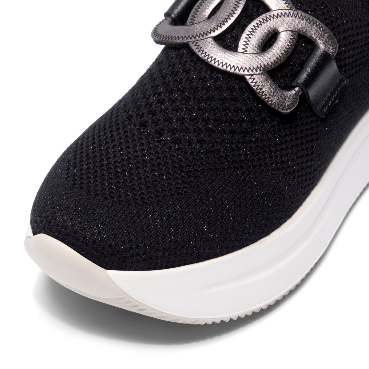 Caliagri Black Knit Chunky Loafer