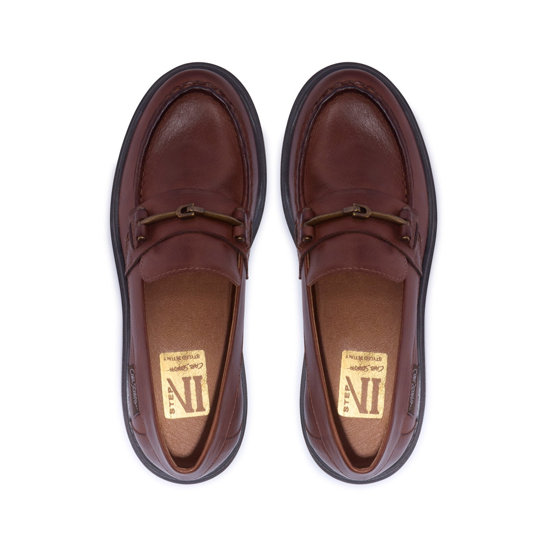 Alsenso Tan Leather Loafers