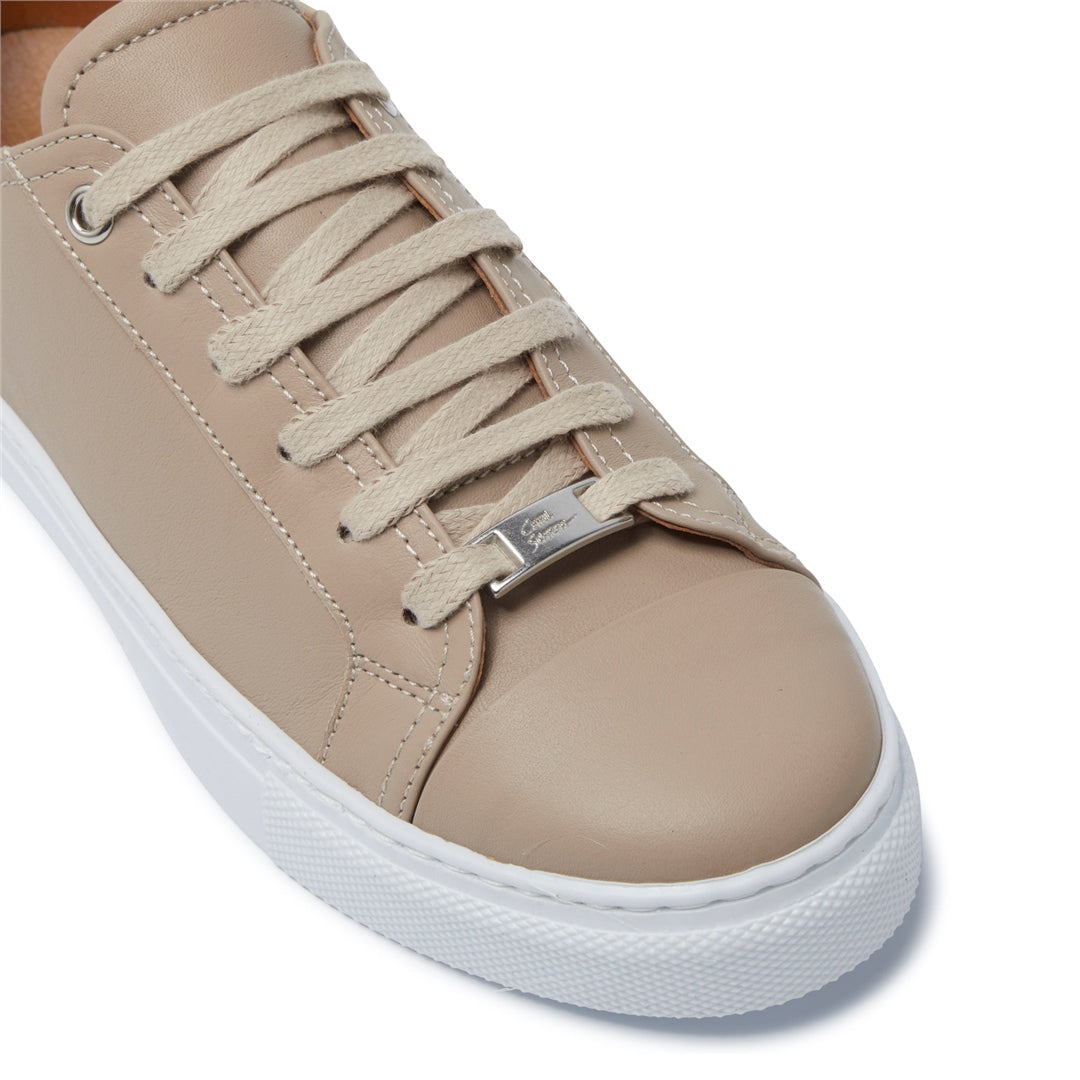 Corianne Beige Leather Trainers