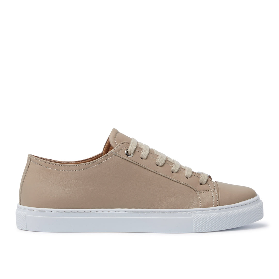 Corianne Beige Leather Trainers