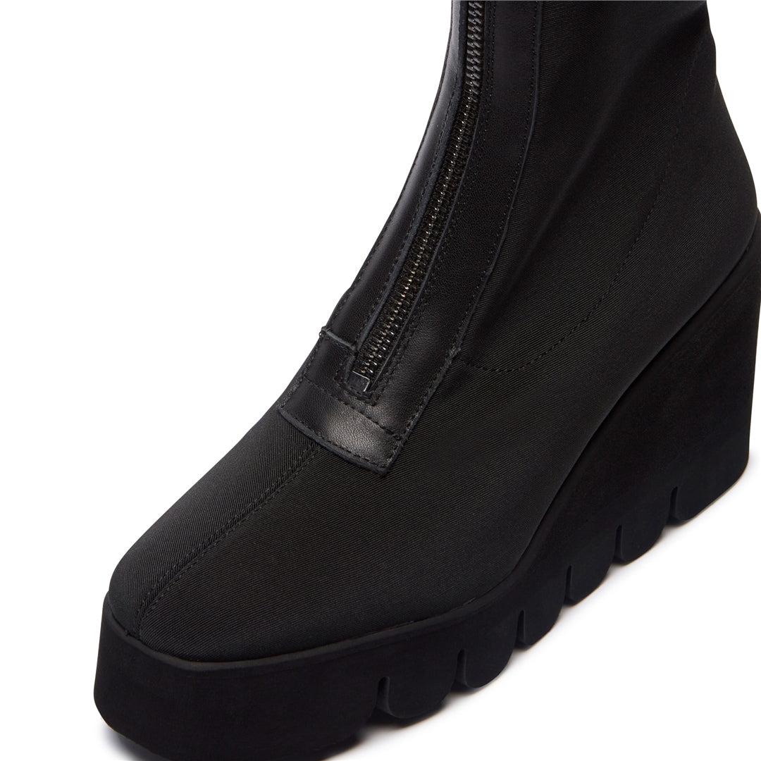 Enrico Black Stretch Ankle Boots