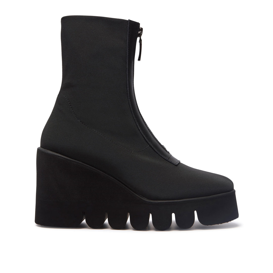 Enrico Black Stretch Ankle Boots