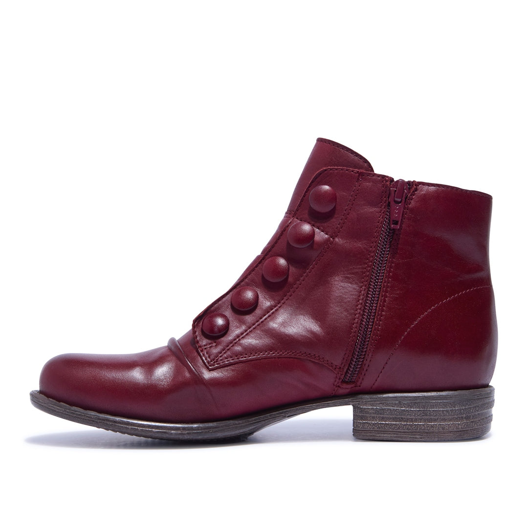 Ester Bordo Leather Ankle Boots