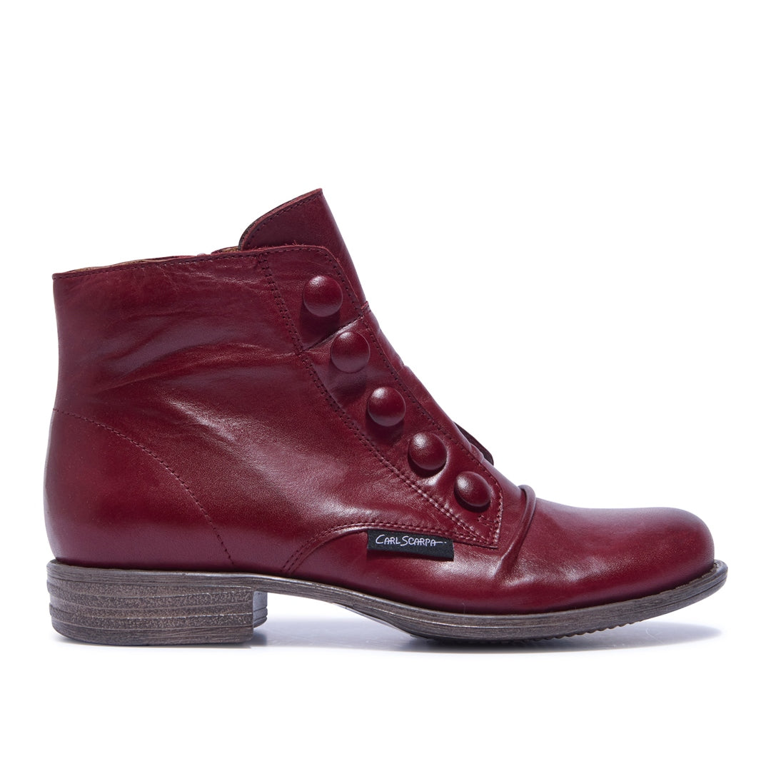 Ester Bordo Leather Ankle Boots