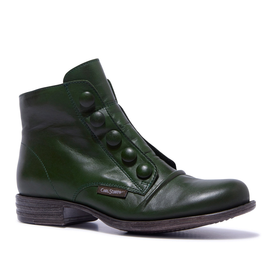 Ester Green Leather Ankle Boots
