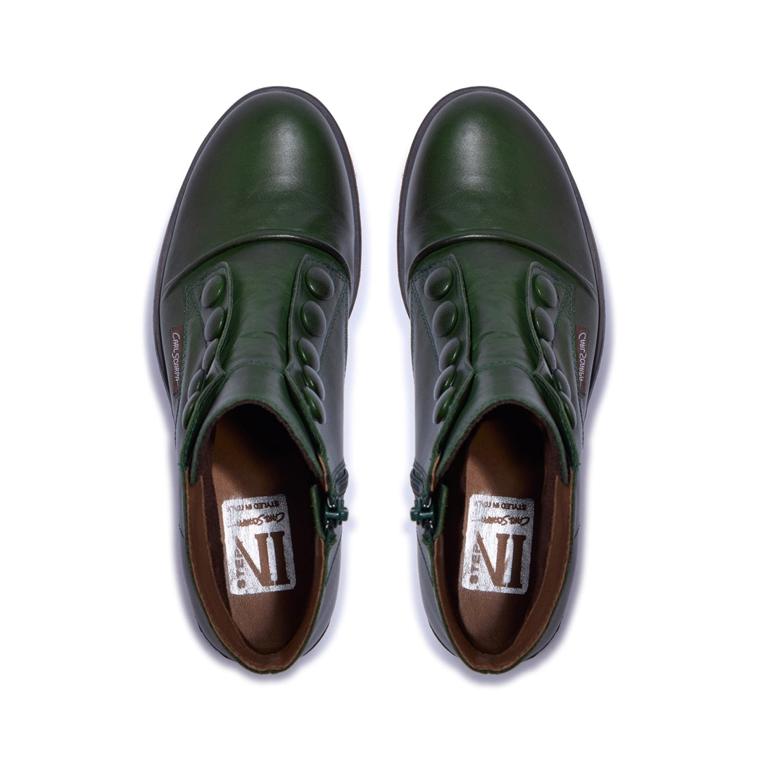 Ester Green Leather Ankle Boots