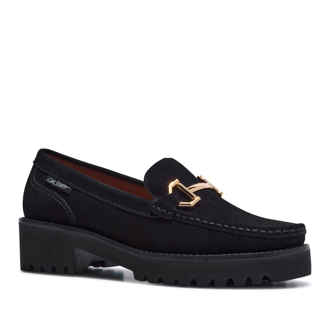 Etana Black Suede Loafers