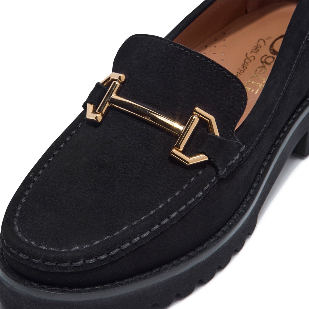 Etana Black Suede Loafers