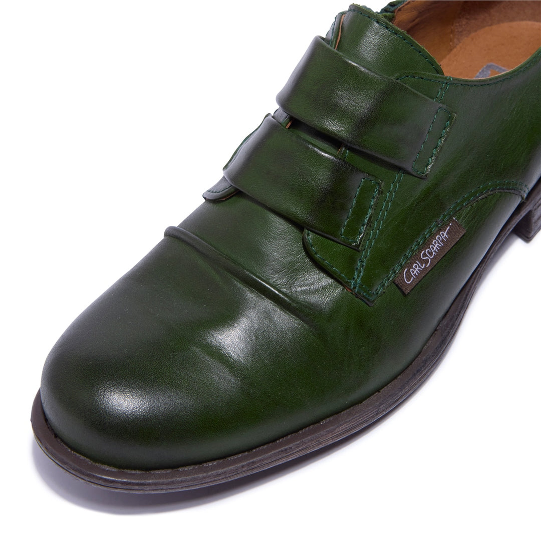 Gabbi Green Leather Loafers