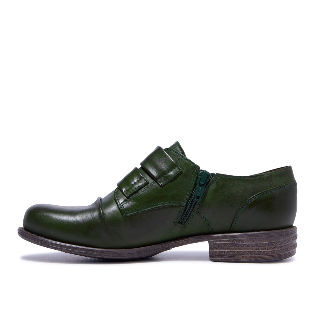 Gabbi Green Leather Loafers