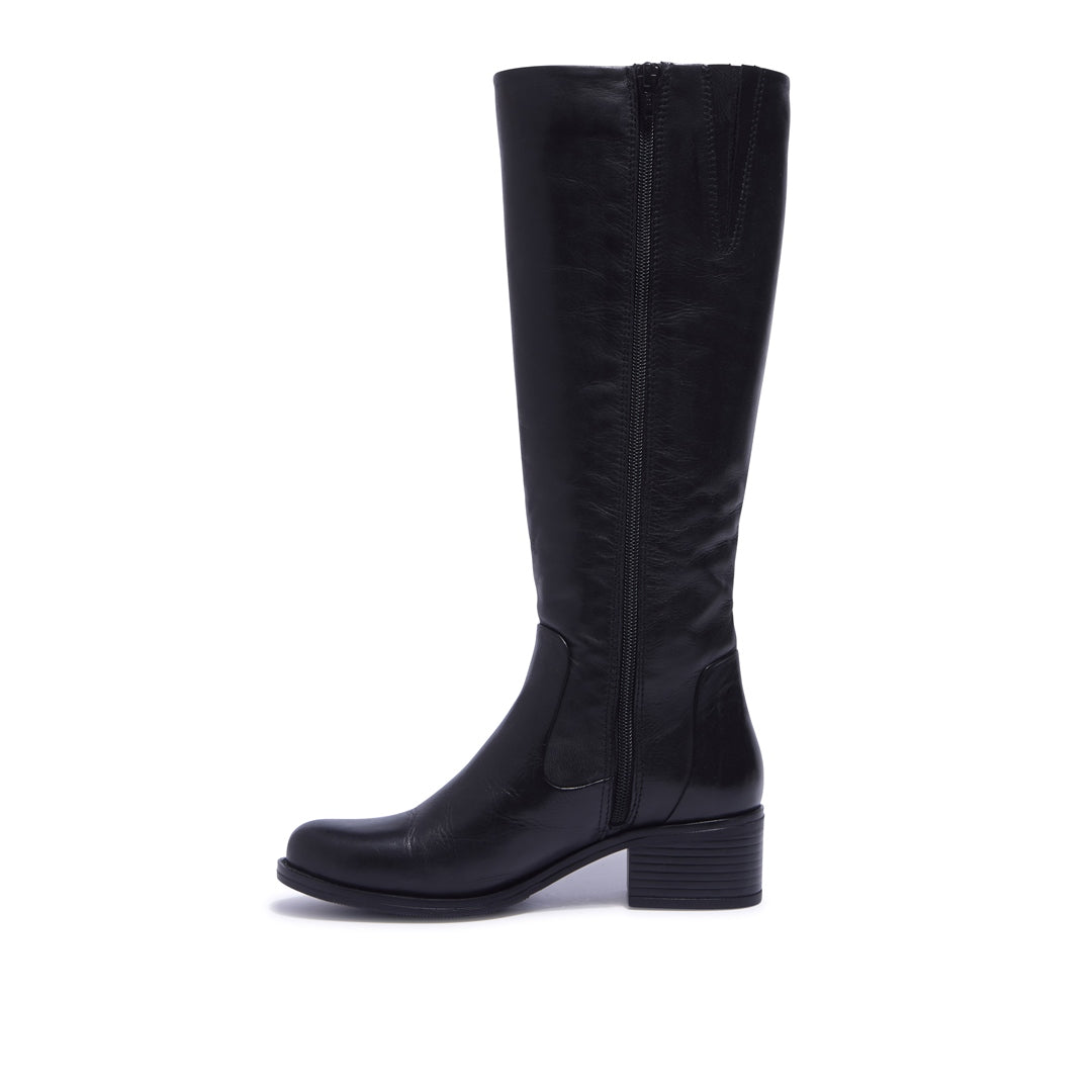 Gaido Black Leather Boots