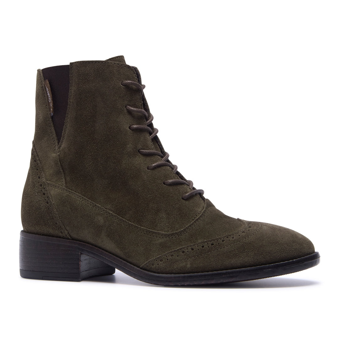 Isla Green Suede Ankle Boots
