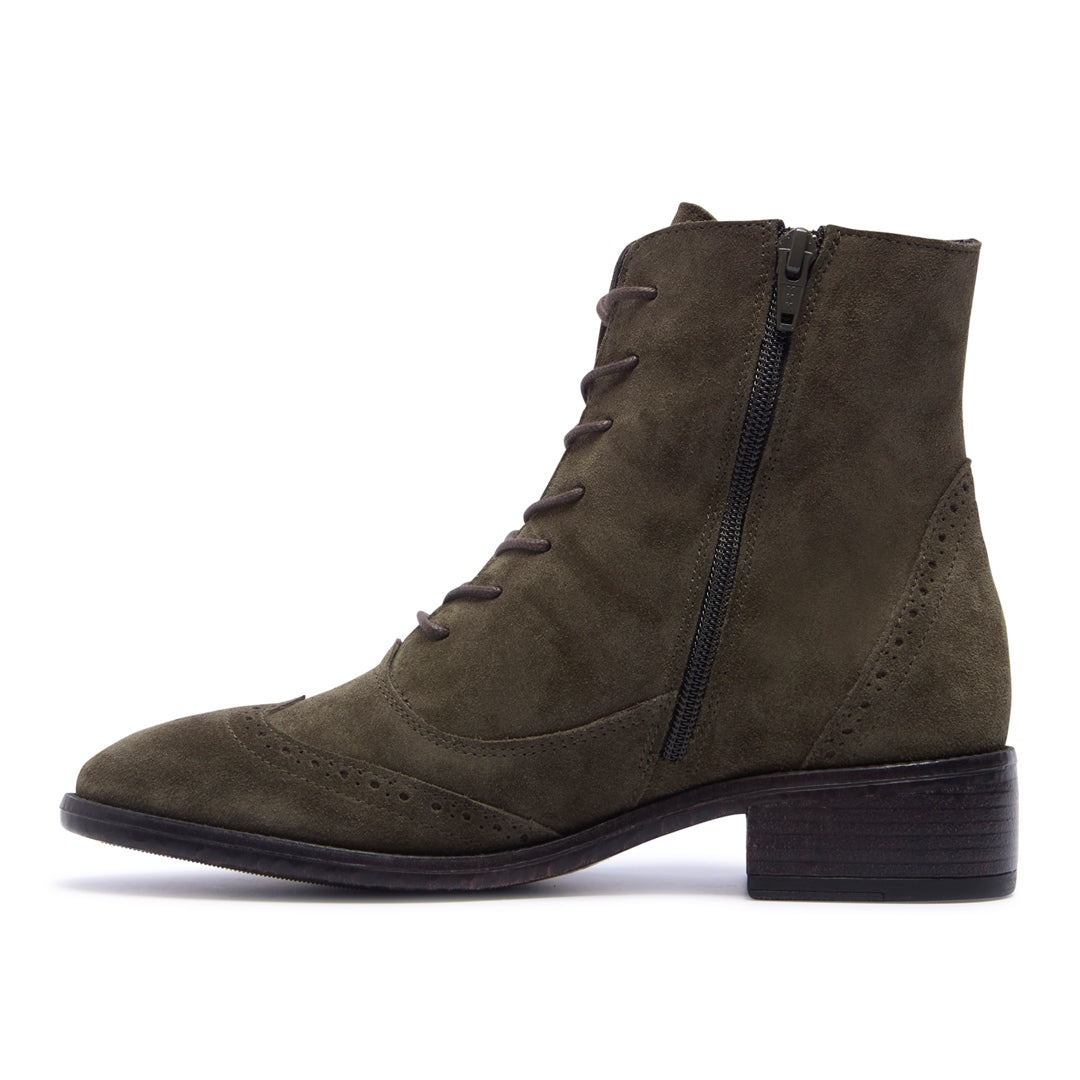 Isla Green Suede Ankle Boots