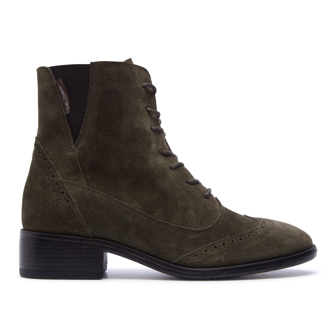 Isla Green Suede Ankle Boots