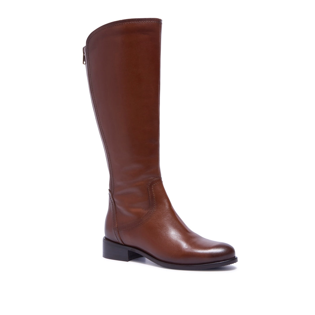 JOLETTE TAN LEATHER KNEE HIGH BOOTS