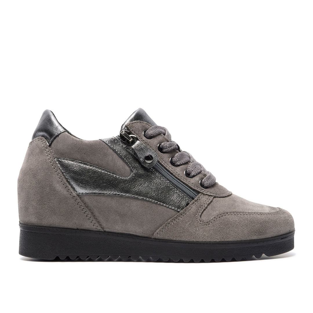 Nemoli Grey Leather Trainers