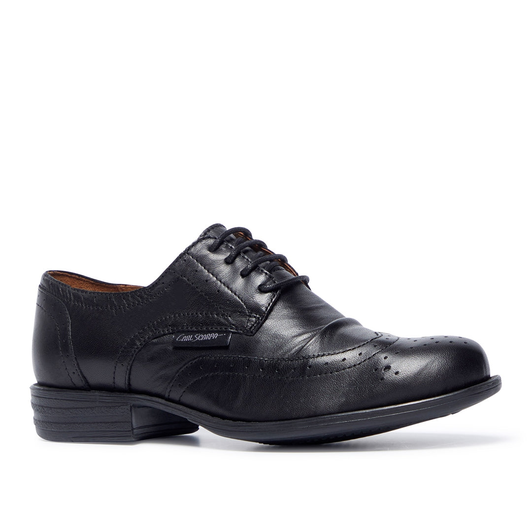 Perla Black Leather Loafers