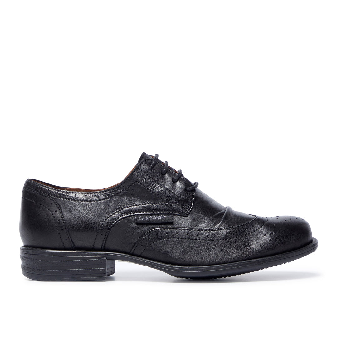 Perla Black Leather Loafers