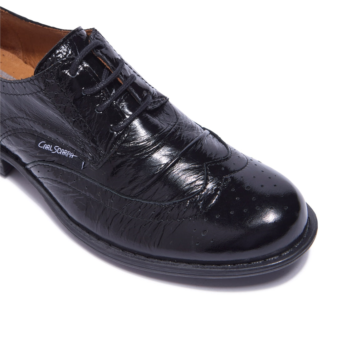 Perla Black Patent Leather Loafers