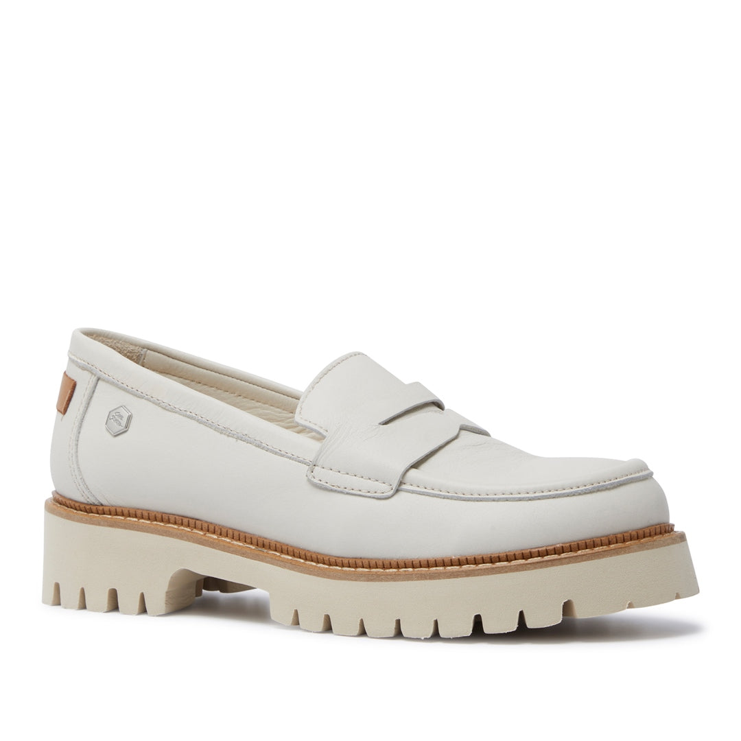 Rolita Off White Leather Loafers