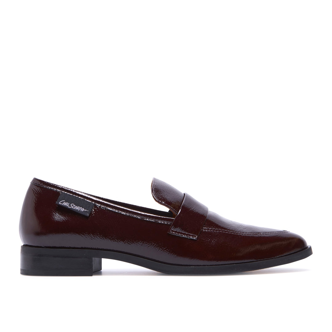 Sarina Bordo Patent Leather Loafers