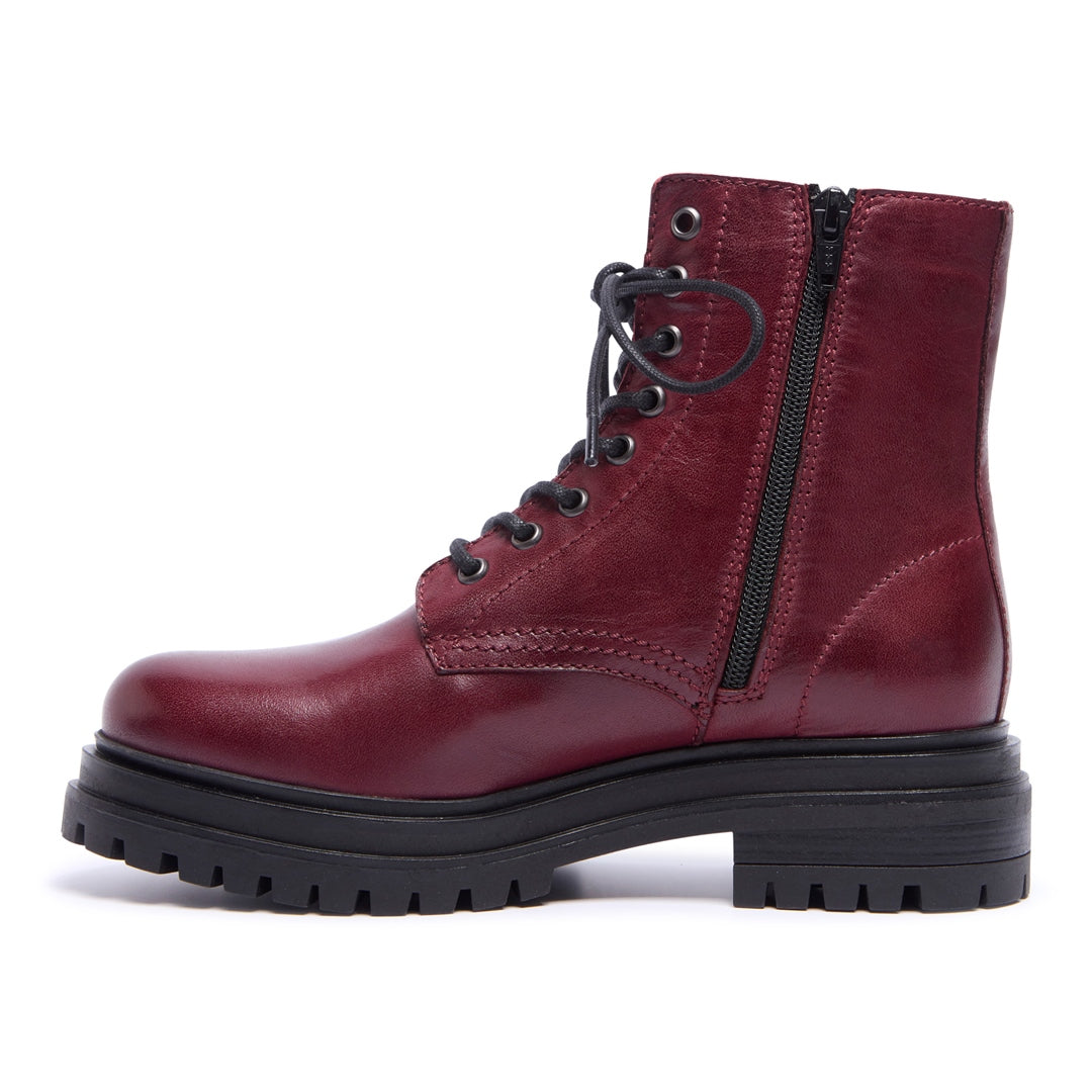Seville Bordo Leather Ankle Boots