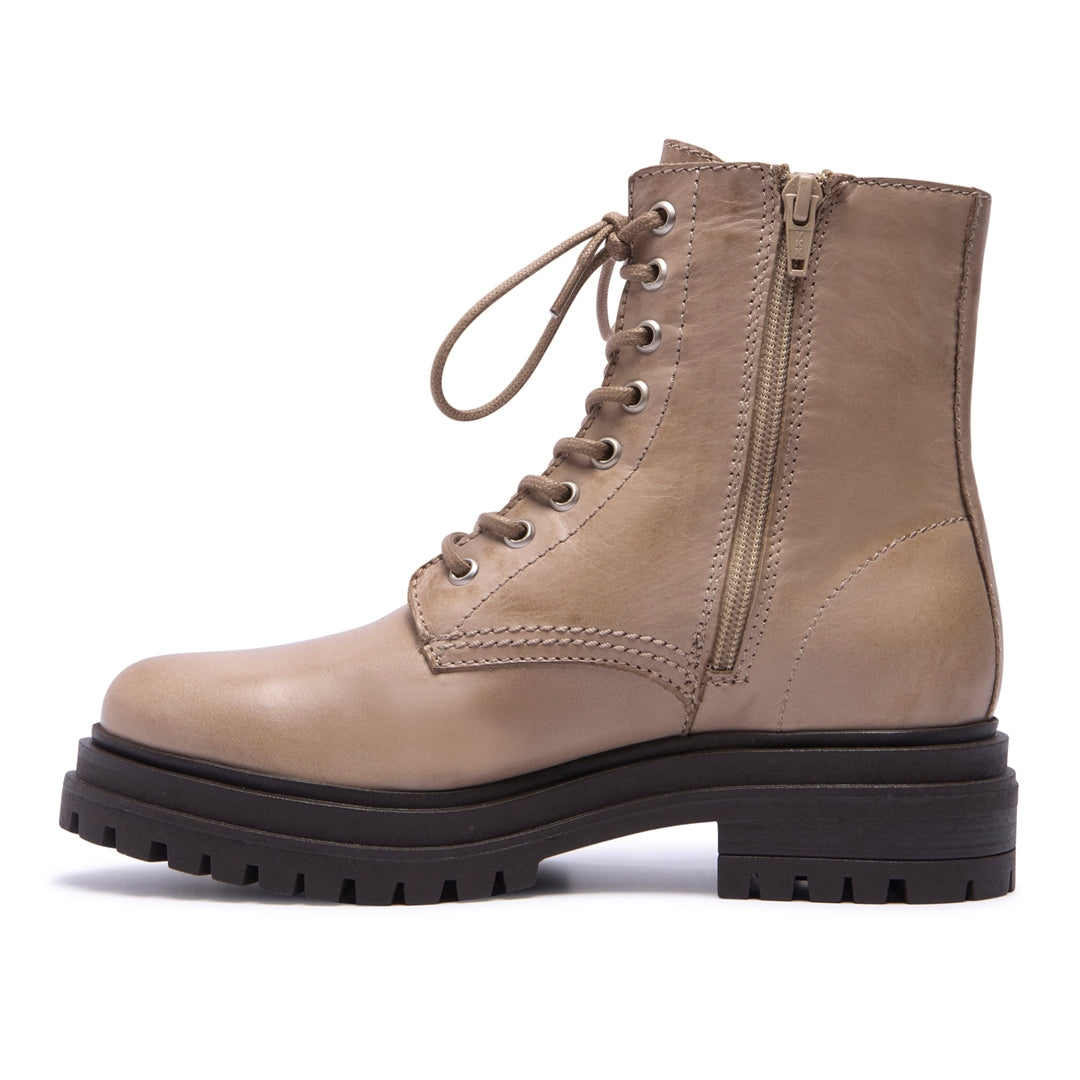 Seville Taupe Leather Ankle Boots