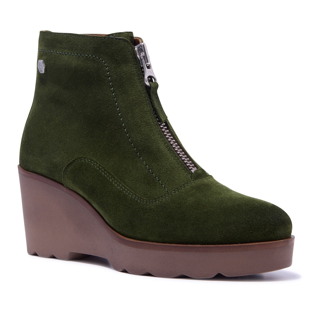 Kelania Green Suede Ankle Boots