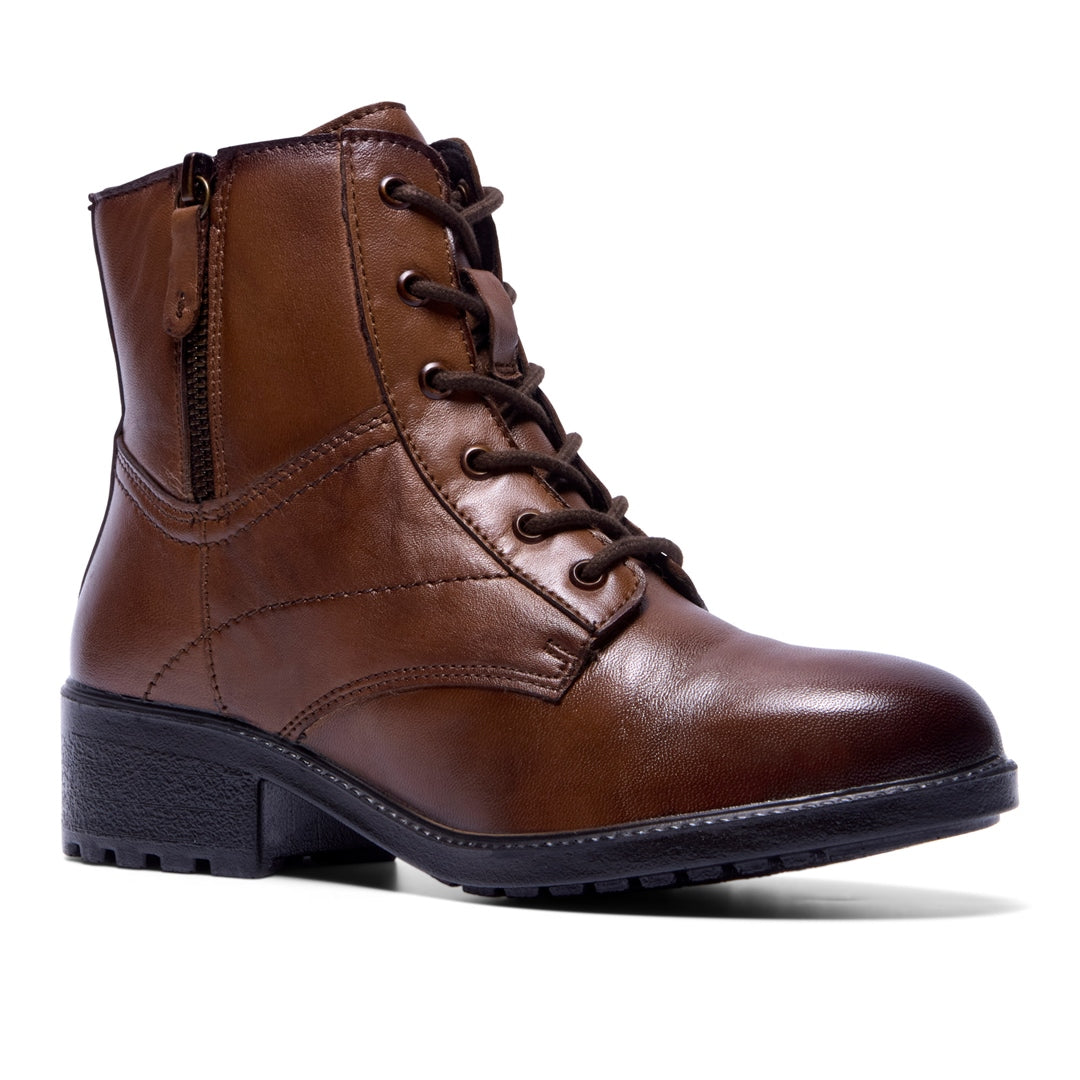 Valence Tan Leather Ankle Boots