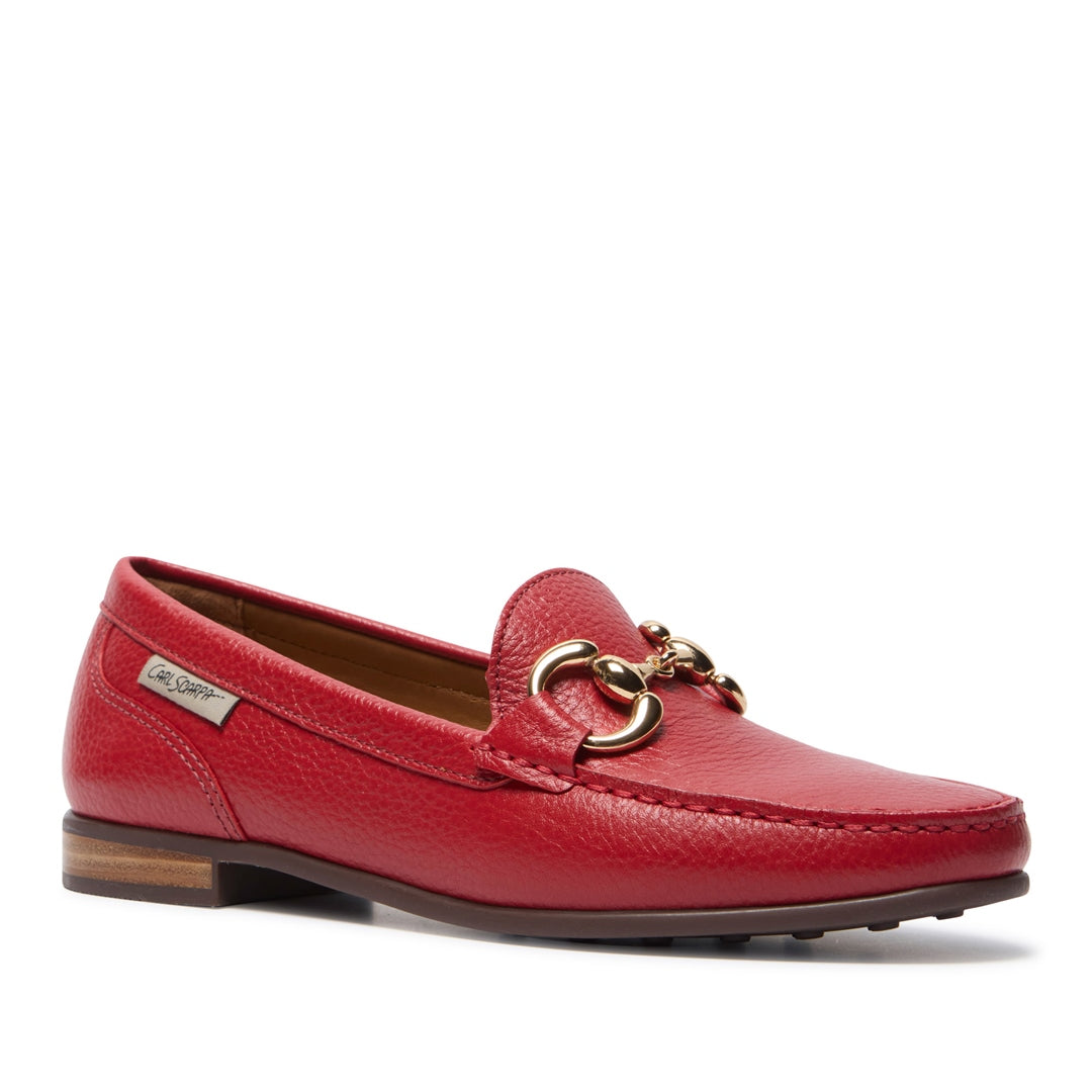 Aliano Red Leather Loafers