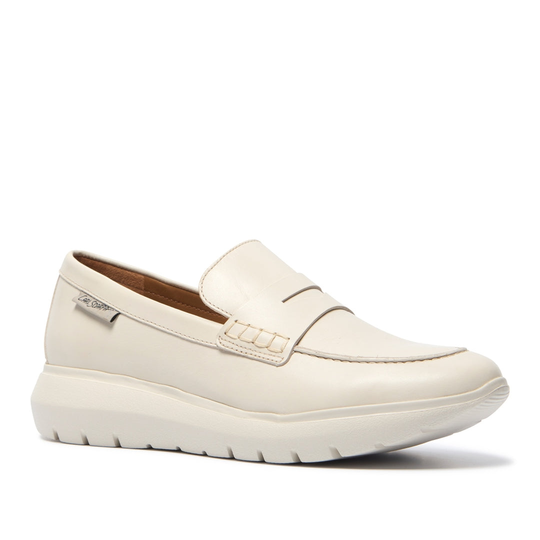 Gracelyn Off White Leather Loafers