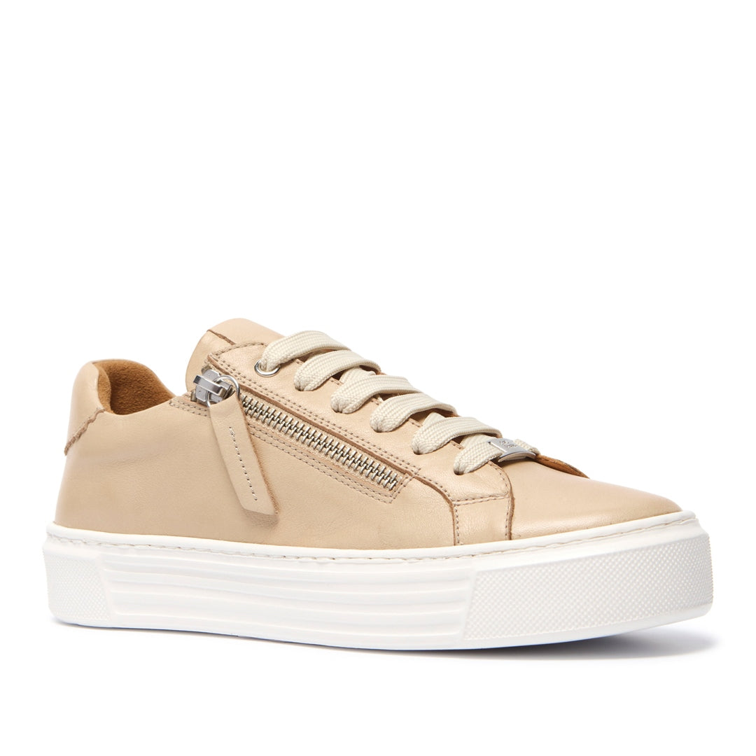 Monique Taupe Leather Trainers