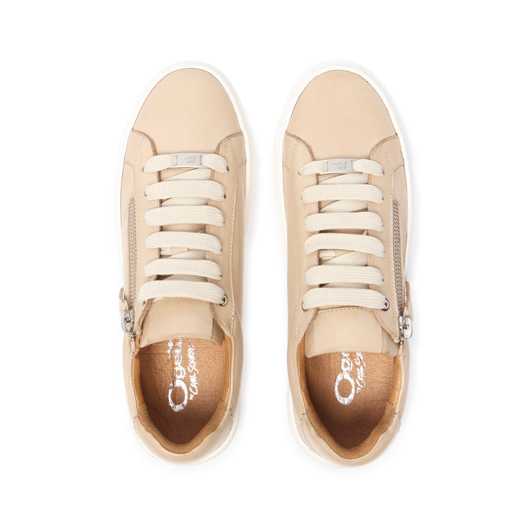 Monique Taupe Leather Trainers