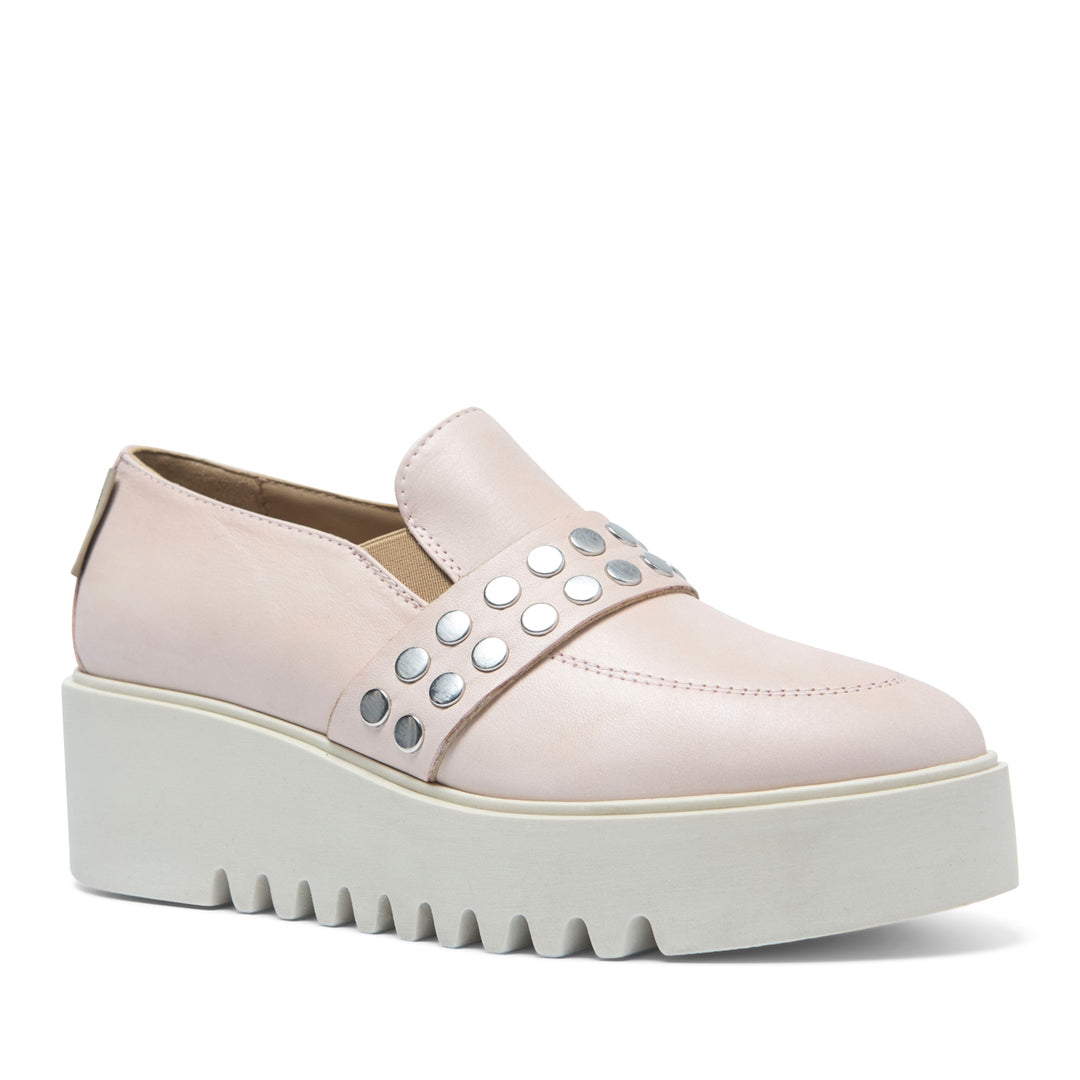 Corlita Light Pink Leather Loafers