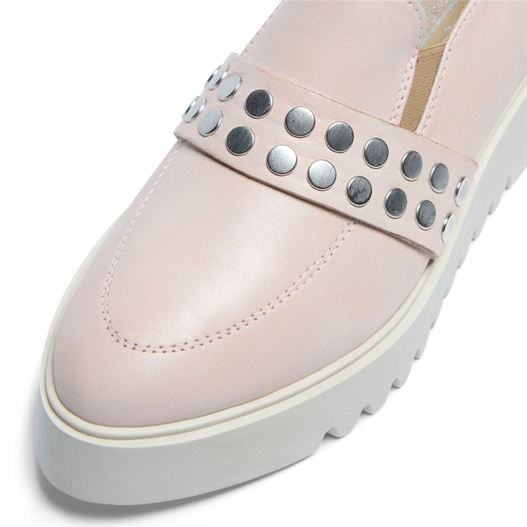 Corlita Light Pink Leather Loafers