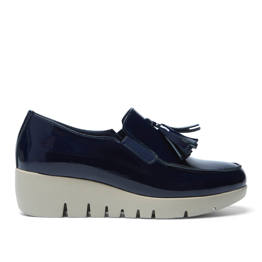 Florette Navy Leather Loafers
