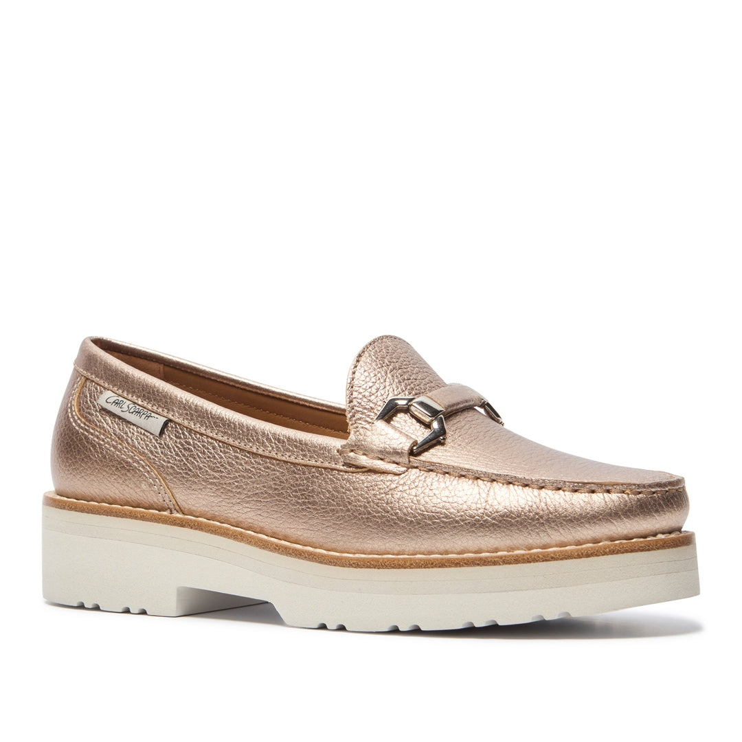 Ivani Champagne Leather Loafers