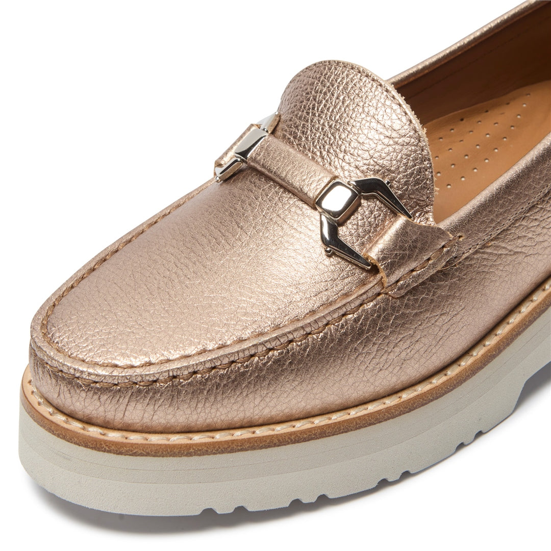 Ivani Champagne Leather Loafers