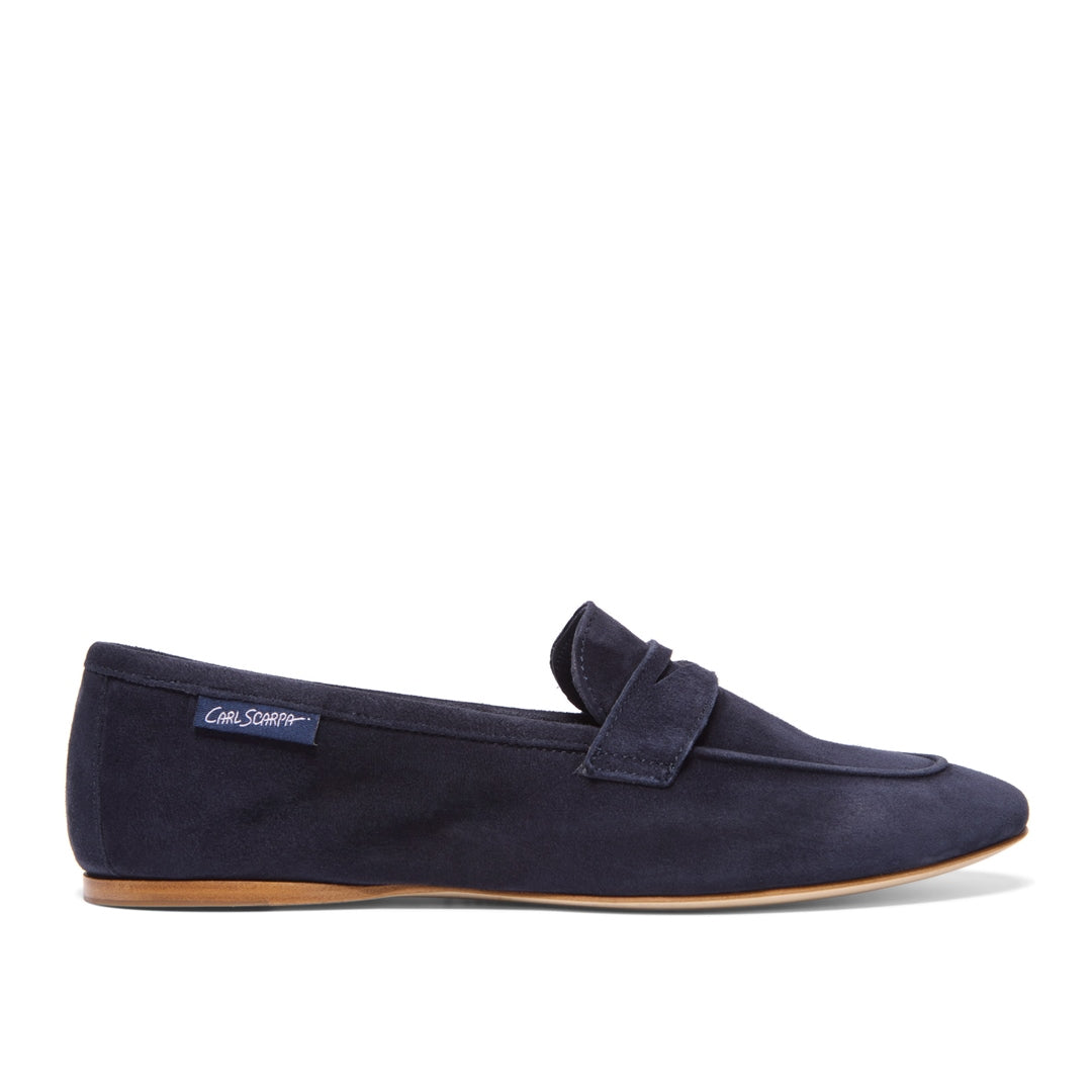 Emarlie Navy Suede Penny Loafers