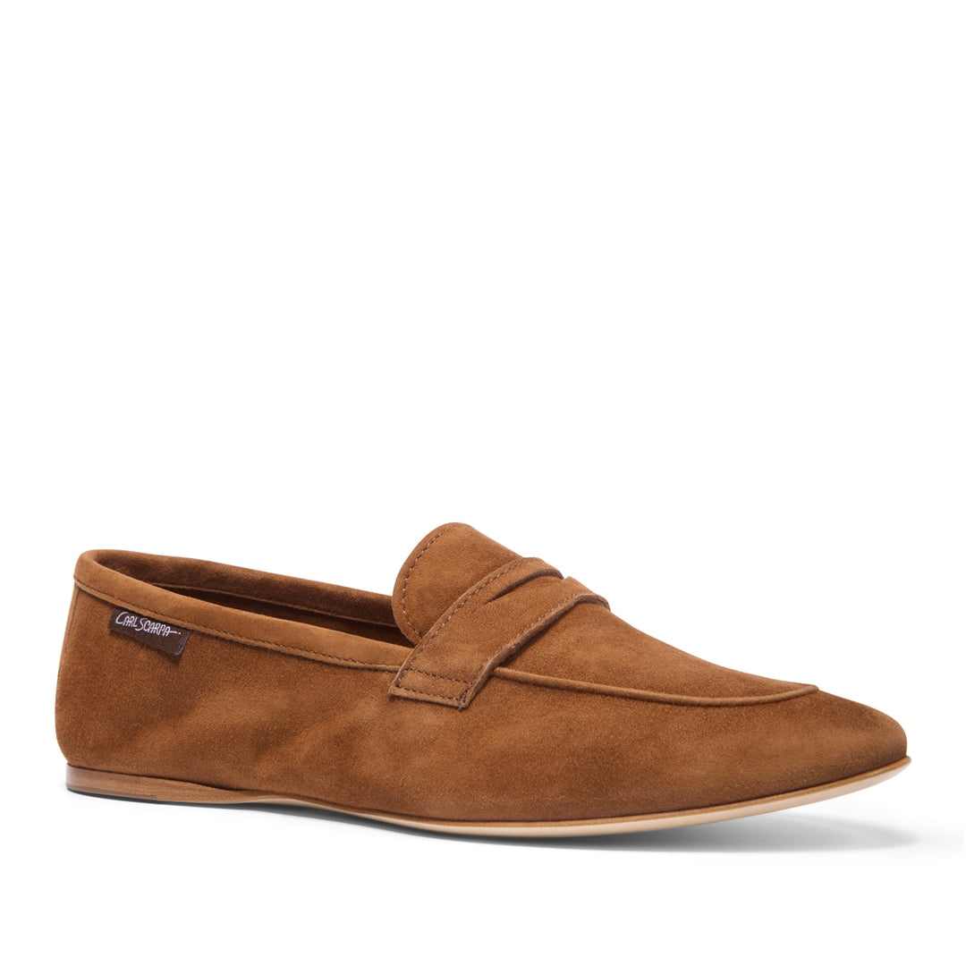 Emarlie Tan Suede Penny Loafers