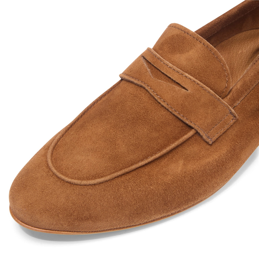 Emarlie Tan Suede Penny Loafers