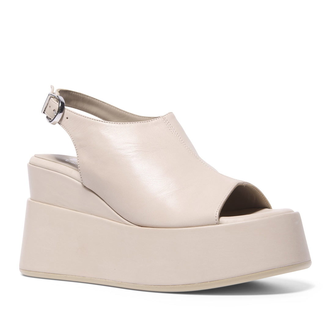 Miroso Off White Leather Platform Sandals