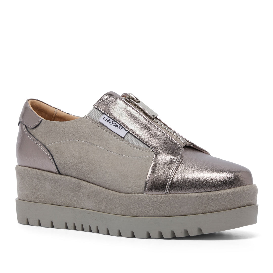 Charlizia Grey Platform Trainers